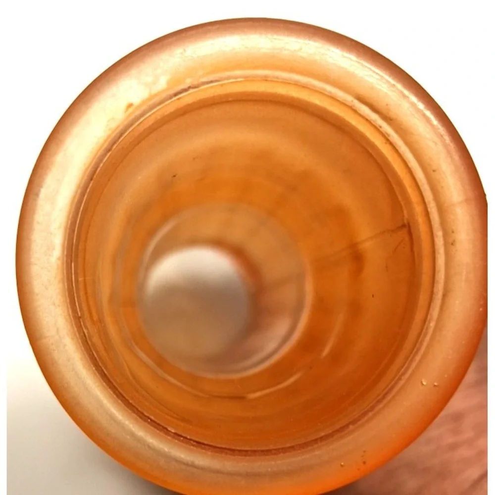 Vintage Vase Beautiful‎ Orange Hue, Ribbed Glass 8.5 Inches, #2